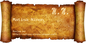 Matisa Ninon névjegykártya